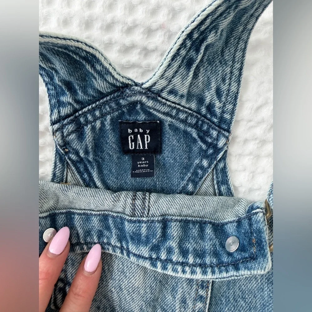 Baby Gap Wide Leg Denim Overalls 3T Toddler Girl
